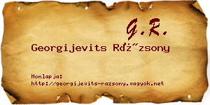 Georgijevits Rázsony névjegykártya